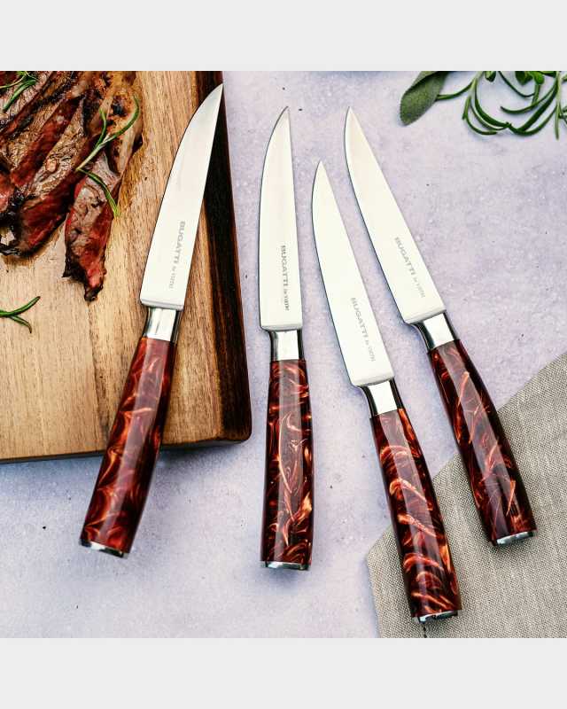 Coltelli Brown Marbled Steak Knives, Set of 4